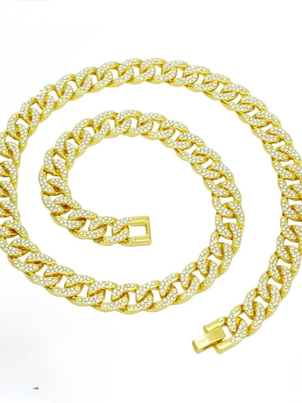 Invicta Elements Iced Out Cuban Chain Necklace. Gold (80935)